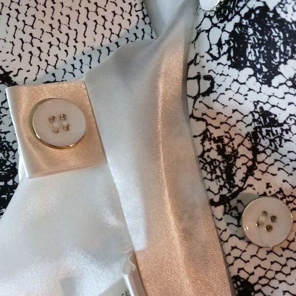 The Limited Womens XS Black White Floral Brocade Jacket Blazer 3/4 Sleeve - Picture 10 of 10